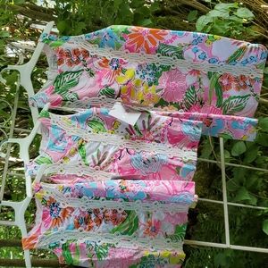 Lilly Pulitzer Girls bright floral dress girls large 10/12